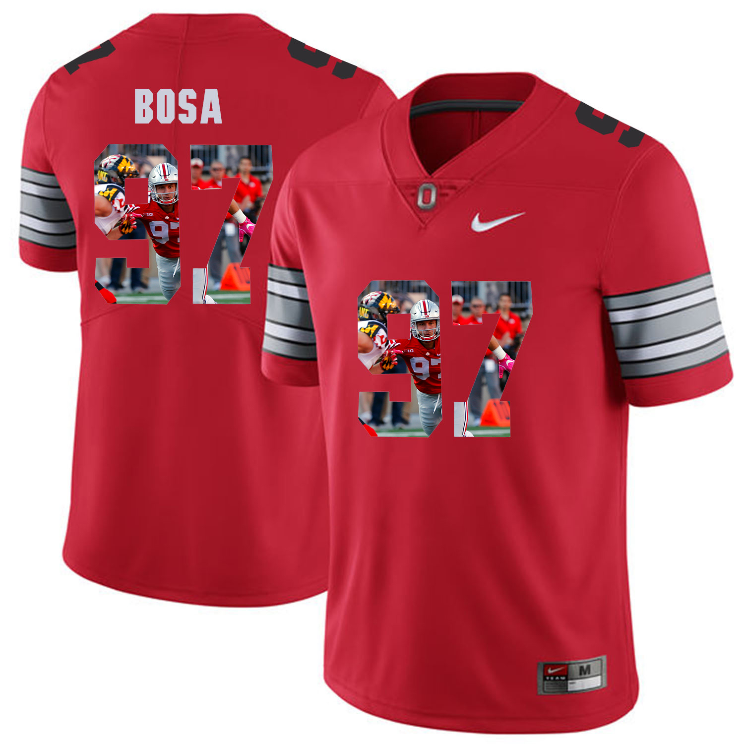 Men Ohio State 97 Bosa Red Fashion Edition Customized NCAA Jerseys